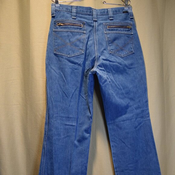 1970s MAVERICK Vintage Mens Jeans 32x 36 Disco Wide Leg Flare Denim EXCELLENT - Picture 15 of 15